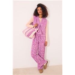 Chaleco acolchado morado print floral
