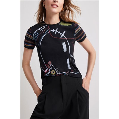 Camiseta manga tricot