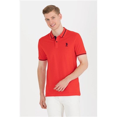 Erkek Kırmızı Basic Polo Yaka Tişört
