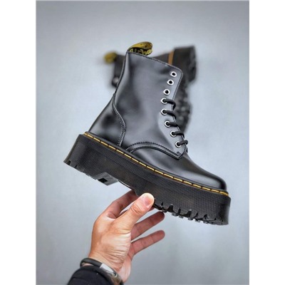 Ботинки Dr. Martens Martin Martin boots 1462 на молнии с высоким берцем и восемью отверстиями, плотная кожаная подошва черного цвета