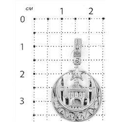 Подвеска из серебра родированная 925 пробы 13-026р