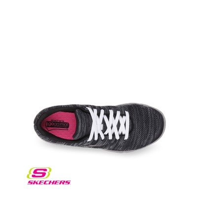 Skechers GOwalk3 Women's Black/Gray Contest Lace Up Shoe
