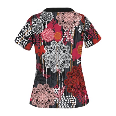 UA Desert Flower Black Scrub Top
