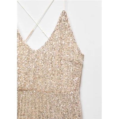 Vestido lentejuelas espalda cruzada