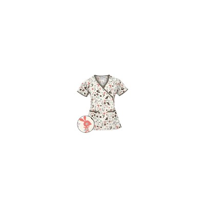 UA Springtime Hop Coffee Bean Mock Wrap Scrub Top
