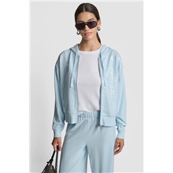 SEQUIN ZIP FRONT HOODIE