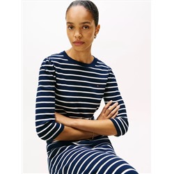 Puff-Sleeve Rib-Knit Dress