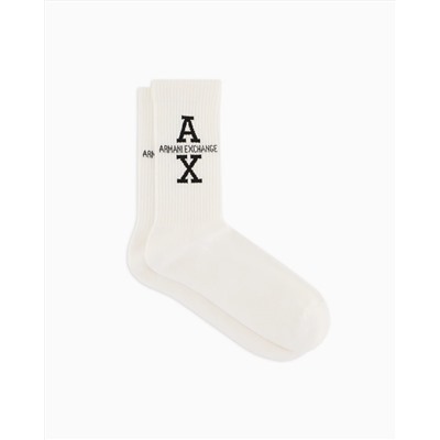 COTTON RIBBED SOCKS WITH LOGO