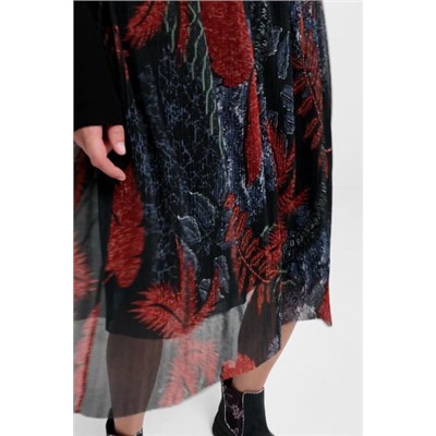 Falda midi plisada floral