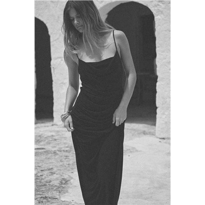 MIDI DRESS WITH GATHERING