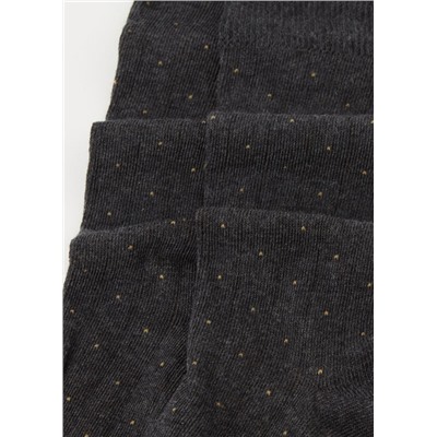 Kurze Herrensocken in Rippstrick mit Punktemuster