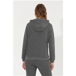 Kadın Antrasit Melanj Basic Sweatshirt