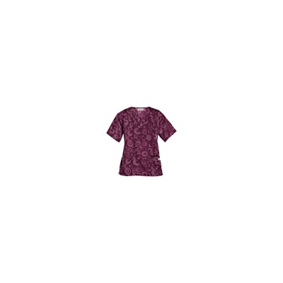 UA Total Eclipse Wine Print Scrub Top