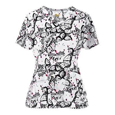 WonderWink Scrubs WonderFLEX Wingin' It Print Top