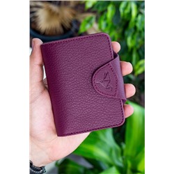 Garbalia, Hakiki Deri Ek Kartlıklı Bordo Unisex Cüzdan