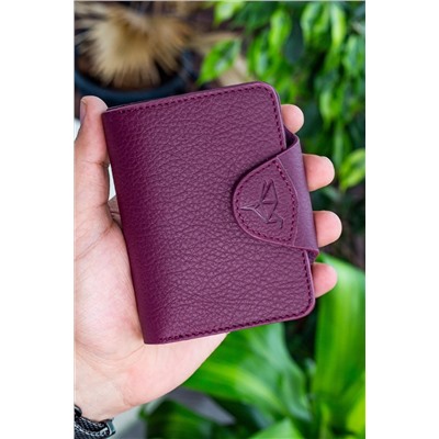 Garbalia, Hakiki Deri Ek Kartlıklı Bordo Unisex Cüzdan