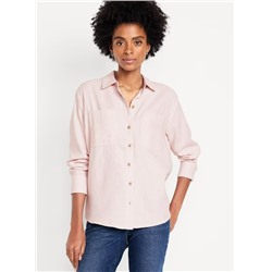 Flannel Boyfriend Button-Down Shirt