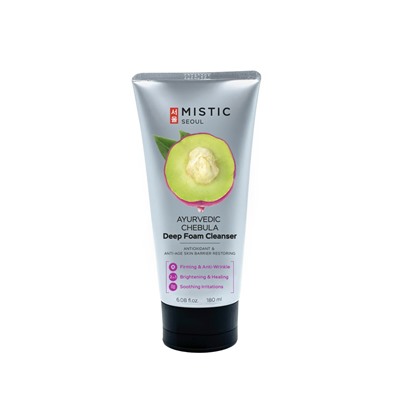 MISTIC AYURVEDIC CHEBULA Deep Foam Cleanser Глубокоочищающая пенка для умывания с экстрактом аюрведической чебулы 180мл