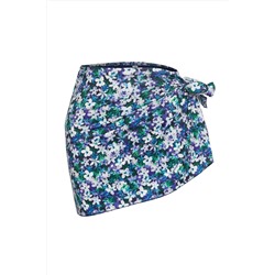 Çok Renkli Çiçek Desenli Pareolu 2'li Set Büyük Beden Bikini Altı TBBSS25CR00003
