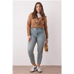 Mavi Yüksek Bel Büyük Beden Skinny Jeans TBBAW26CJ00035