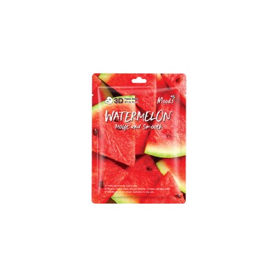 Увлажняющая и разглаживающая 3D маска для лица Moods Арбуз 38 мл / Moods Watermelon Moist And Smooth 3D Facial Mask 38 ml