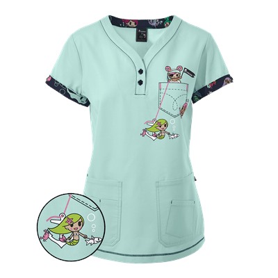 koi Scrubs tokidoki Pirates And Sirens Y-Neck Top