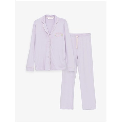LC Waikiki Gömlek Yaka Baskılı Uzun Kollu Kadın Pijama Takımı, LCW DREAM                                            
                                            Gömlek Yaka Baskılı Uzun Kollu Kadın Pijama Takımı