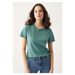 Mavi Baskılı Yeşil Tişört Slim Fit / Dar Kesim 1610528-71895