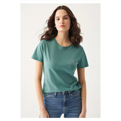 Mavi Baskılı Yeşil Tişört Slim Fit / Dar Kesim 1610528-71895