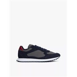 Mixed-Texture Suede Sneaker