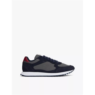 Mixed-Texture Suede Sneaker