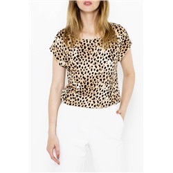 Camiseta de lino Marrón y beige