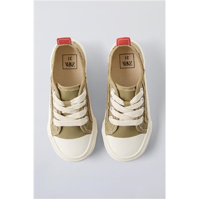 FRAYED COTTON TRAINERS