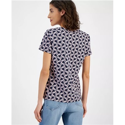 Tommy Hilfiger Women's Heartlock V-Neck Short-Sleeve T-Shirt
