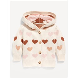 Unisex Hooded Button-Front Cardigan Sweater for Baby