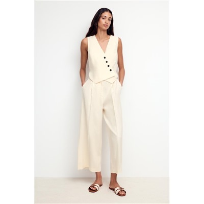 LINEN BLEND WAISTCOAT JUMPSUIT