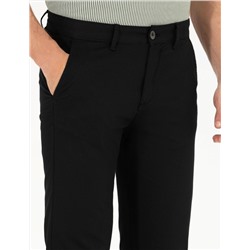 Siyah Regular Fit Kanvas Pantolon