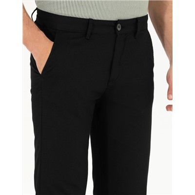 Siyah Regular Fit Kanvas Pantolon
