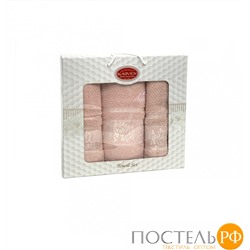 Набор полотенец Карвен "SUMBUL " махра 50*90(2)/70*140 HS 1692 v8 св.пудровый