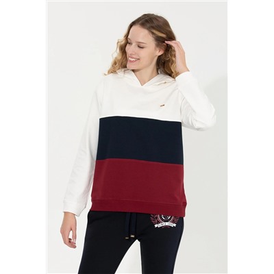 Kadın Vİşne Kapüşonlu Sweatshirt