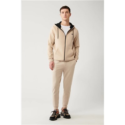 Avva Erkek Bej 3 İplik Baskılı Standart Fit Normal Kesim Jogger Pantolon A32Y3411
