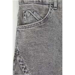 Gri Çift Yırtmaçlı Denim Etek TBBSS23AZ00056