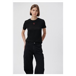 Mavi Logo Baskılı Siyah Tişört Regular Fit / Normal Kesim 1601185-900