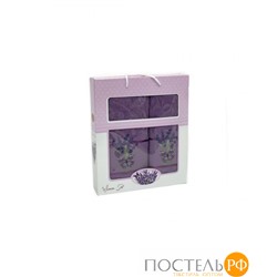 Набор полотенец Карвен "LAVANTA KELEBEK" махра 50*90/70*140 HS 1610 v4 сиреневый