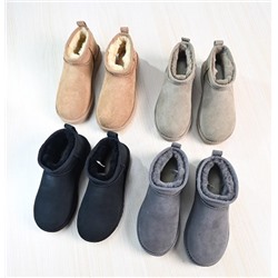 Зимние теплые замшевые короткие ботинки с нескользящей подошвой