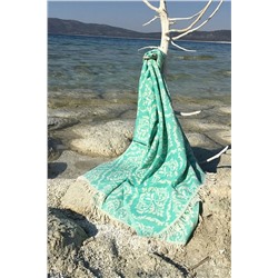 DENİZLİ CONCEPT, Barok Desenli Yeşil Peştamal - Yumuşak Ve Dayanıklı Modeller - 90 X 170 Cm