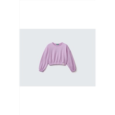 United Colors of Benetton Kız Çocuk Lıla Logo Etiketli Sweatshirt 223P3UHRC10AT-8K1