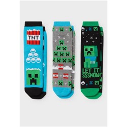 Multipack 3er - Minecraft - Socken - gefüttert