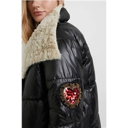 Chaqueta biker oversize acolchada borreguito