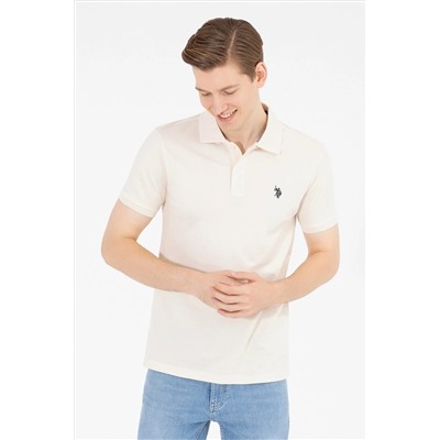 Erkek Krem Basic Polo Yaka Tişört